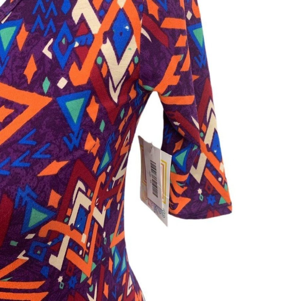 LuLaRoe Geometric Print Julia Dress Colorful XS - Picture 2 of 7